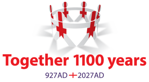 Logo for the England Together 1100 Years campaign